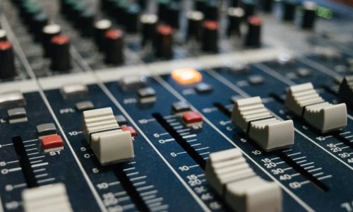 selective focus photo of DJ mixer